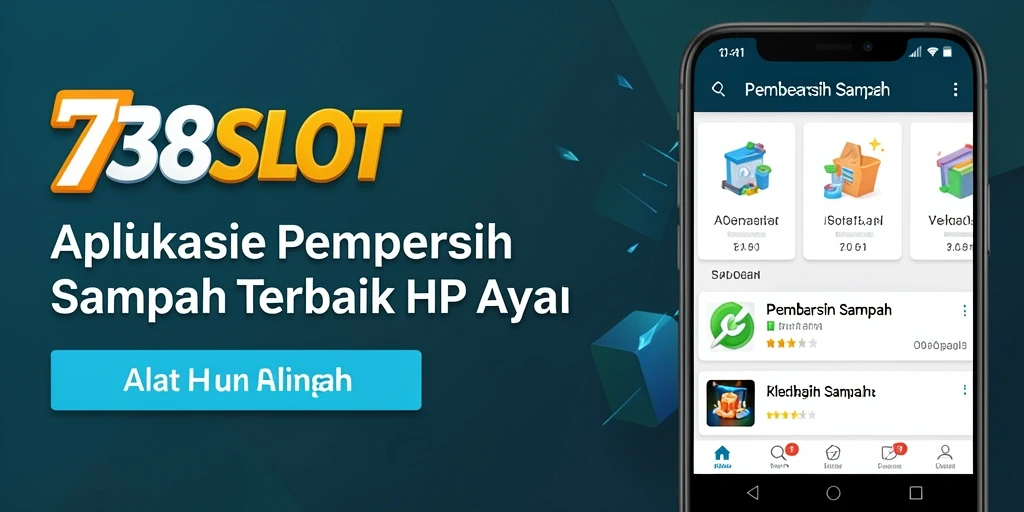 Tampilan antarmuka aplikasi Pembersih Sampah 738SLOT yang sederhana dan menarik.