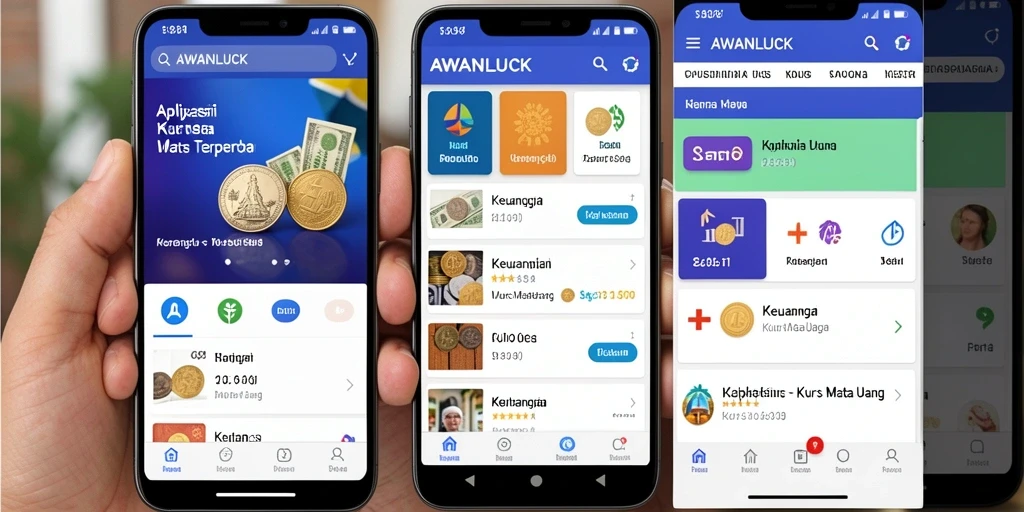 Antarmuka user-friendly AWANLUCK untuk konversi mata uang.