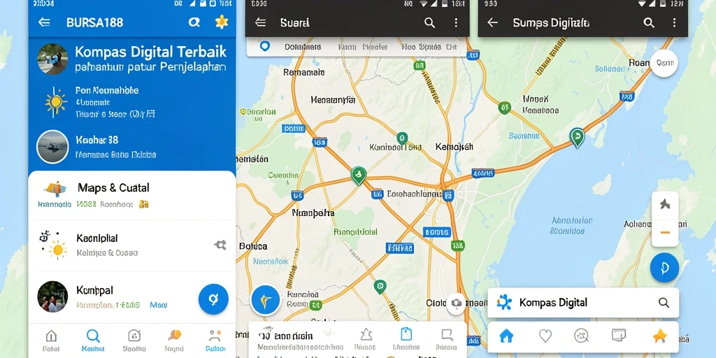 Antarmuka BURSA188 yang sederhana untuk navigasi kompas digital.