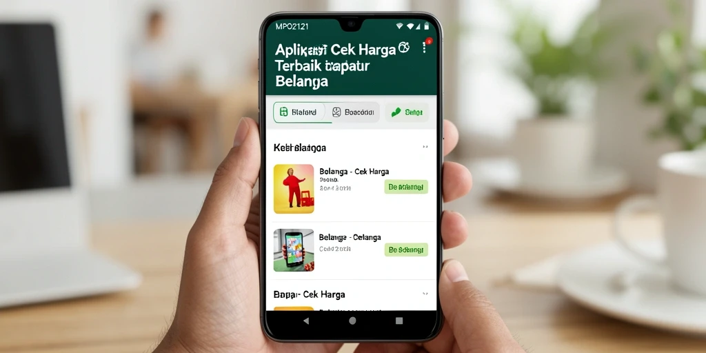 Antarmuka aplikasi MPO2121 menunjukkan fungsi Cek Harga dengan jelas.