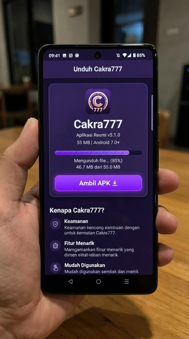 Tampilan halaman APK cakra777